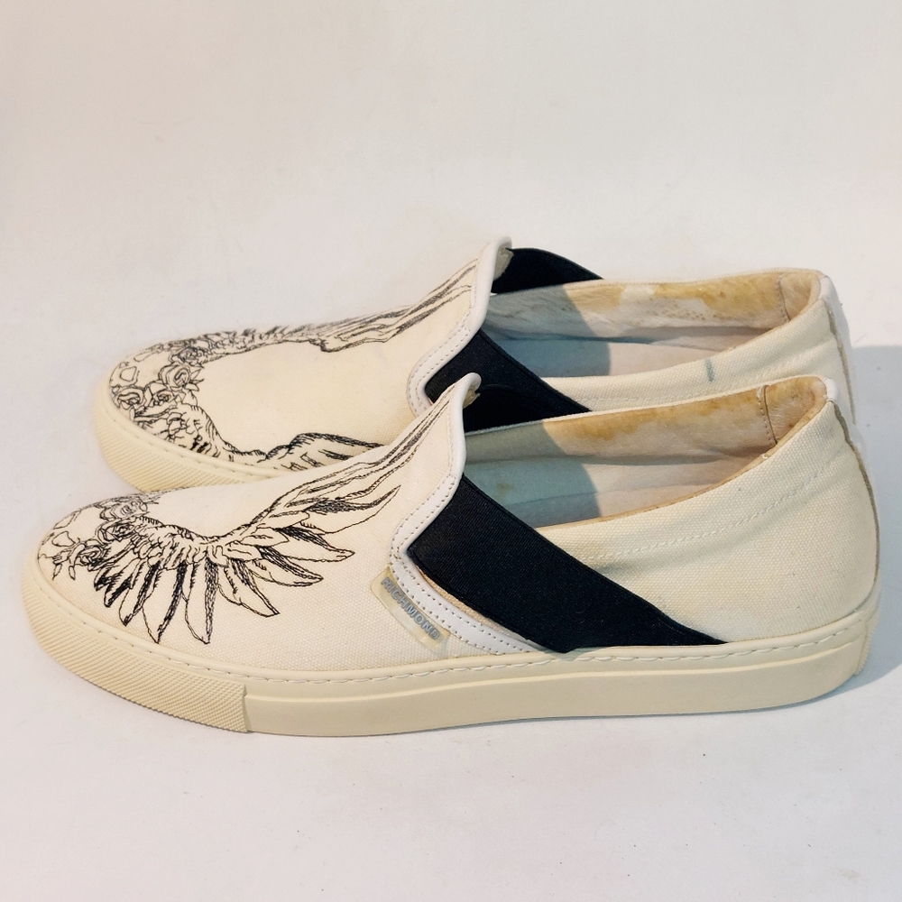 John Richmond printed canvas & leather slip-on sneakers, EU40, deadstock/flaws - Picture 4 of 10